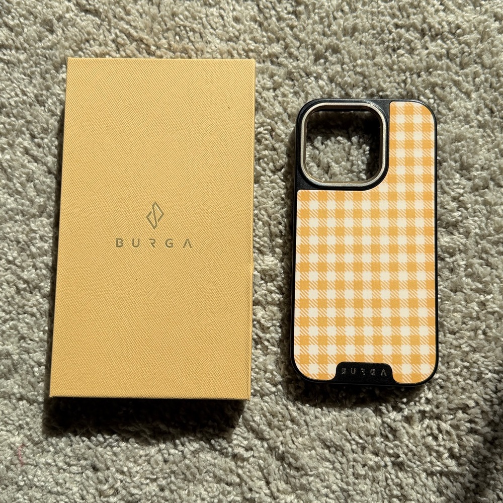 Burga Yellow Gingham Phone Case - iPhone 15 Pro